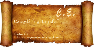 Czagány Ernő névjegykártya